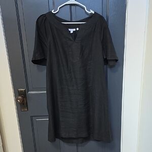 Chico's Black Short-Sleeve Tunic Dress